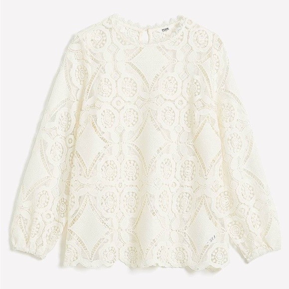 Pennington’s Crochet Blouse with Long Balloon Sleeves Size X - Picture 3 of 14